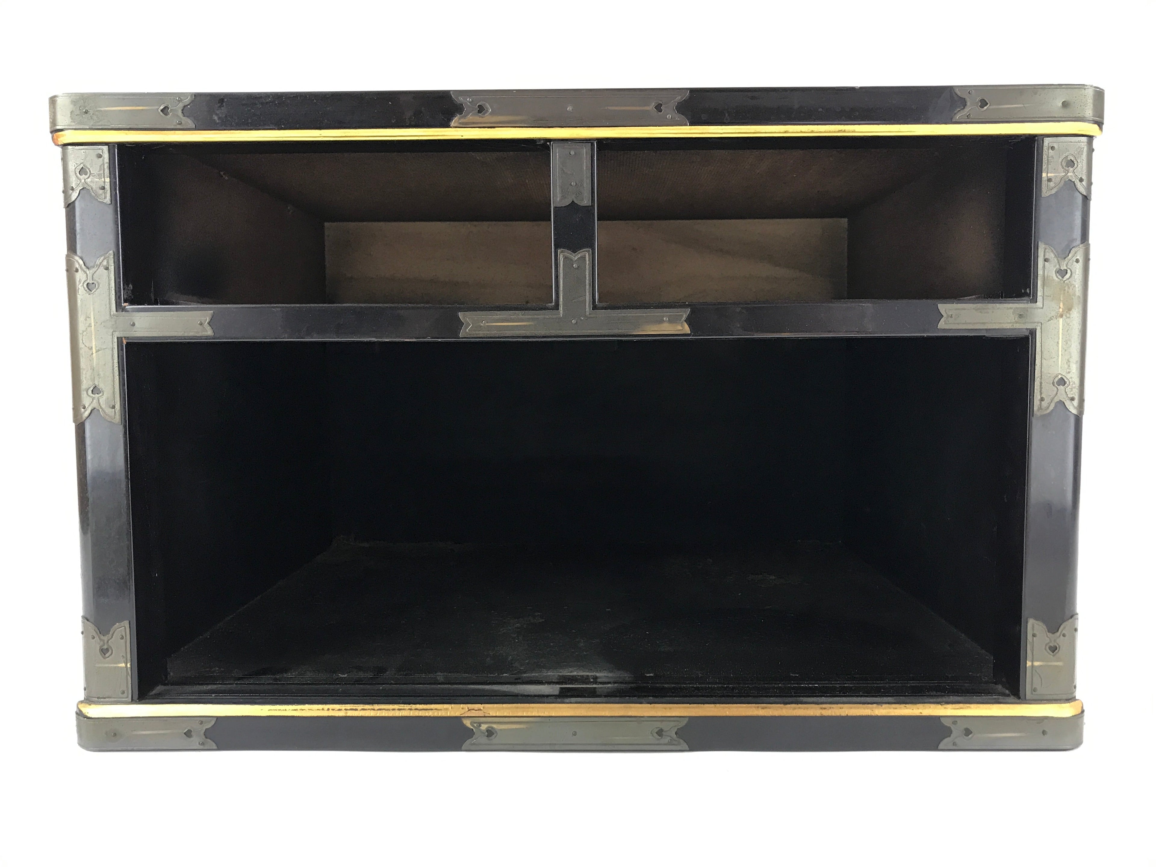Japanese Lacquered Buddhist Altar Base Table Stand Drawers Gold Black BA41