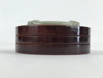 Japanese Lacquered Ceramic Ashtray Shunkei-Nuri Hida Brown Green Vtg LWB56