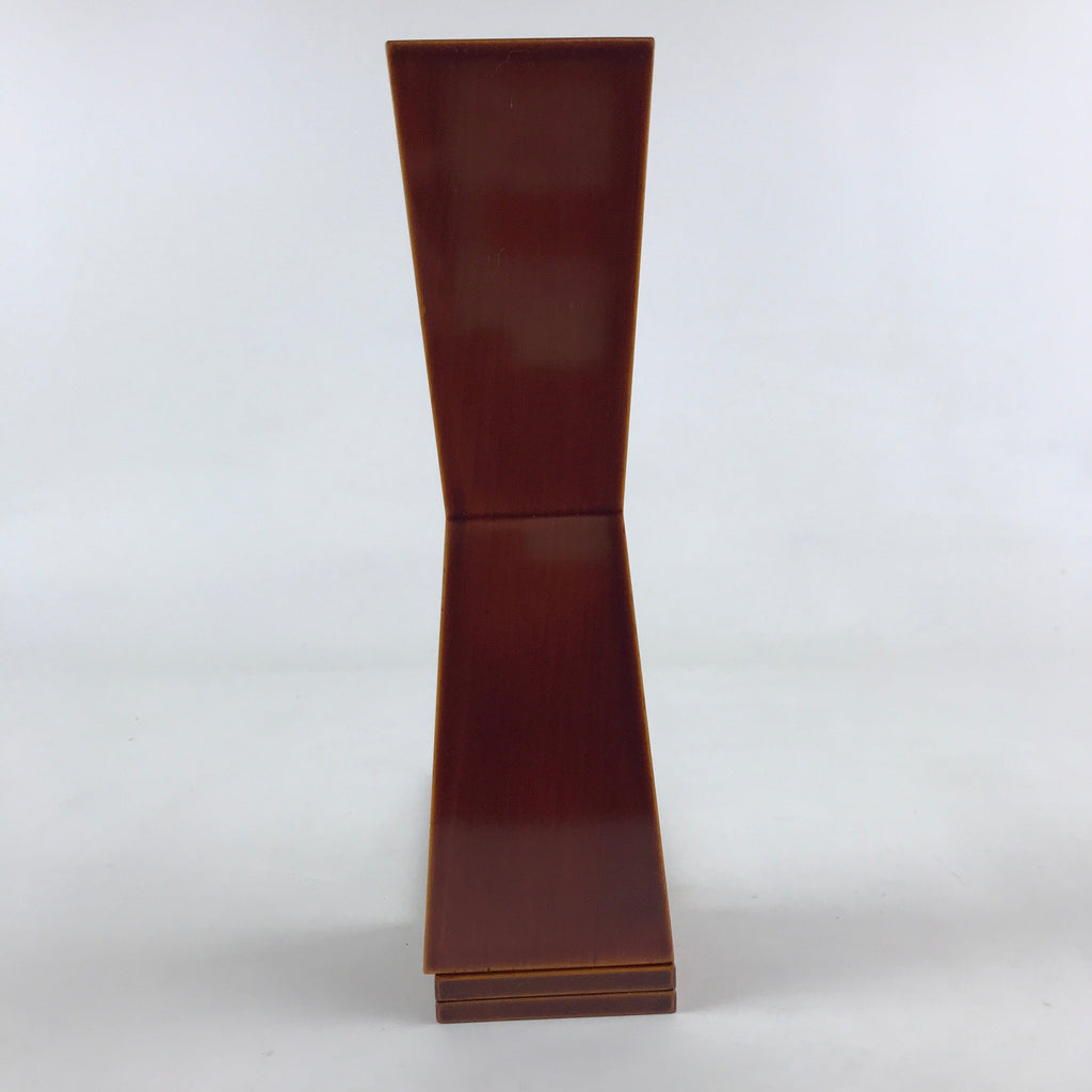 Japanese Lacquered Flower Vase Shunkei-Nuri Hida Metal Brown Vtg LWB57