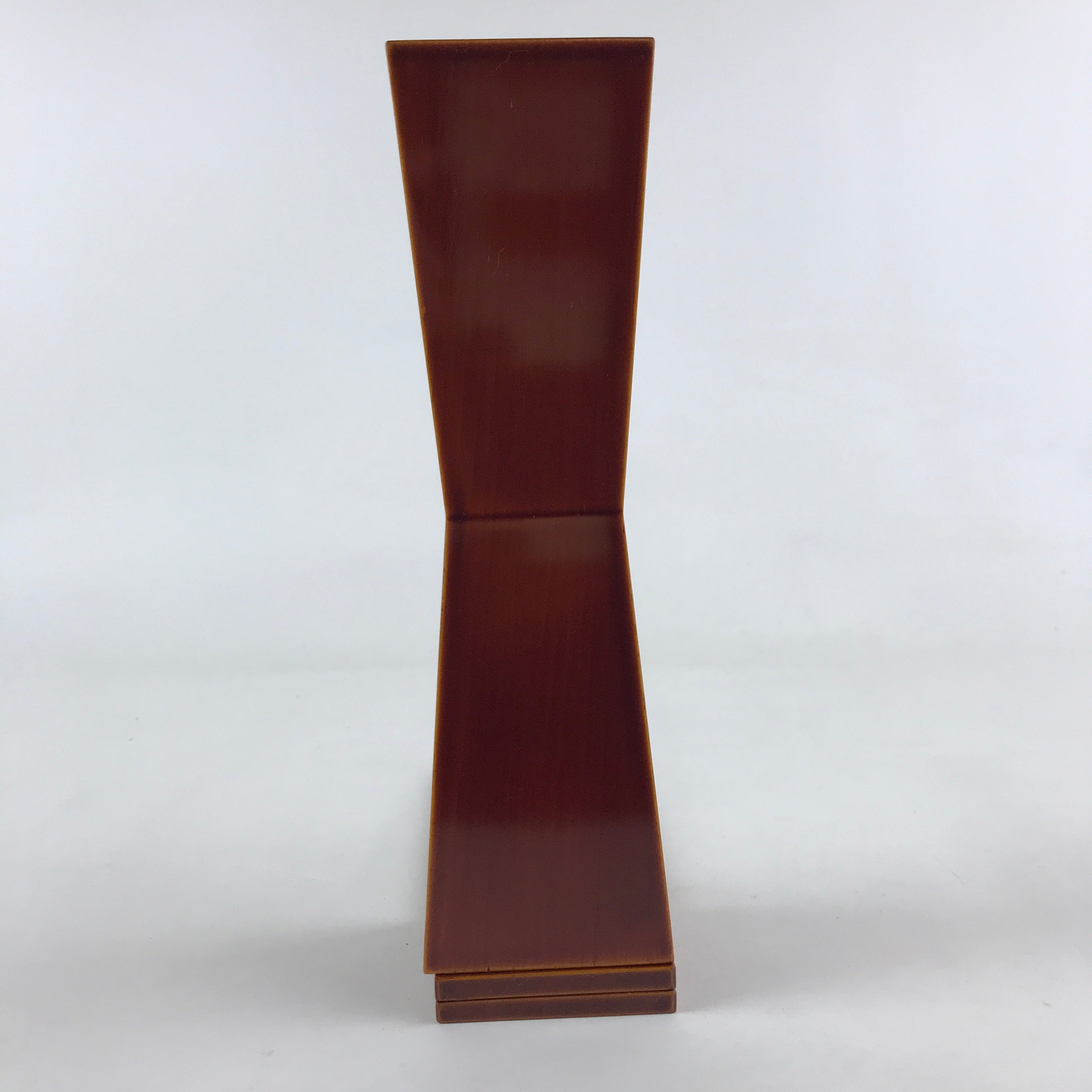Japanese Lacquered Flower Vase Shunkei-Nuri Hida Metal Brown Vtg LWB57