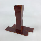 Japanese Lacquered Flower Vase Shunkei-Nuri Hida Metal Brown Vtg LWB57