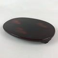 Japanese Lacquered Flower Vase Stand Vtg Oval Kadai Board Ikebana Bonsai WT443