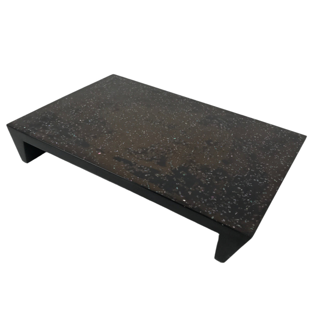 Japanese Lacquered Flower Vase Stand Vtg Raden Kadai Board Ikebana Bonsai WT570