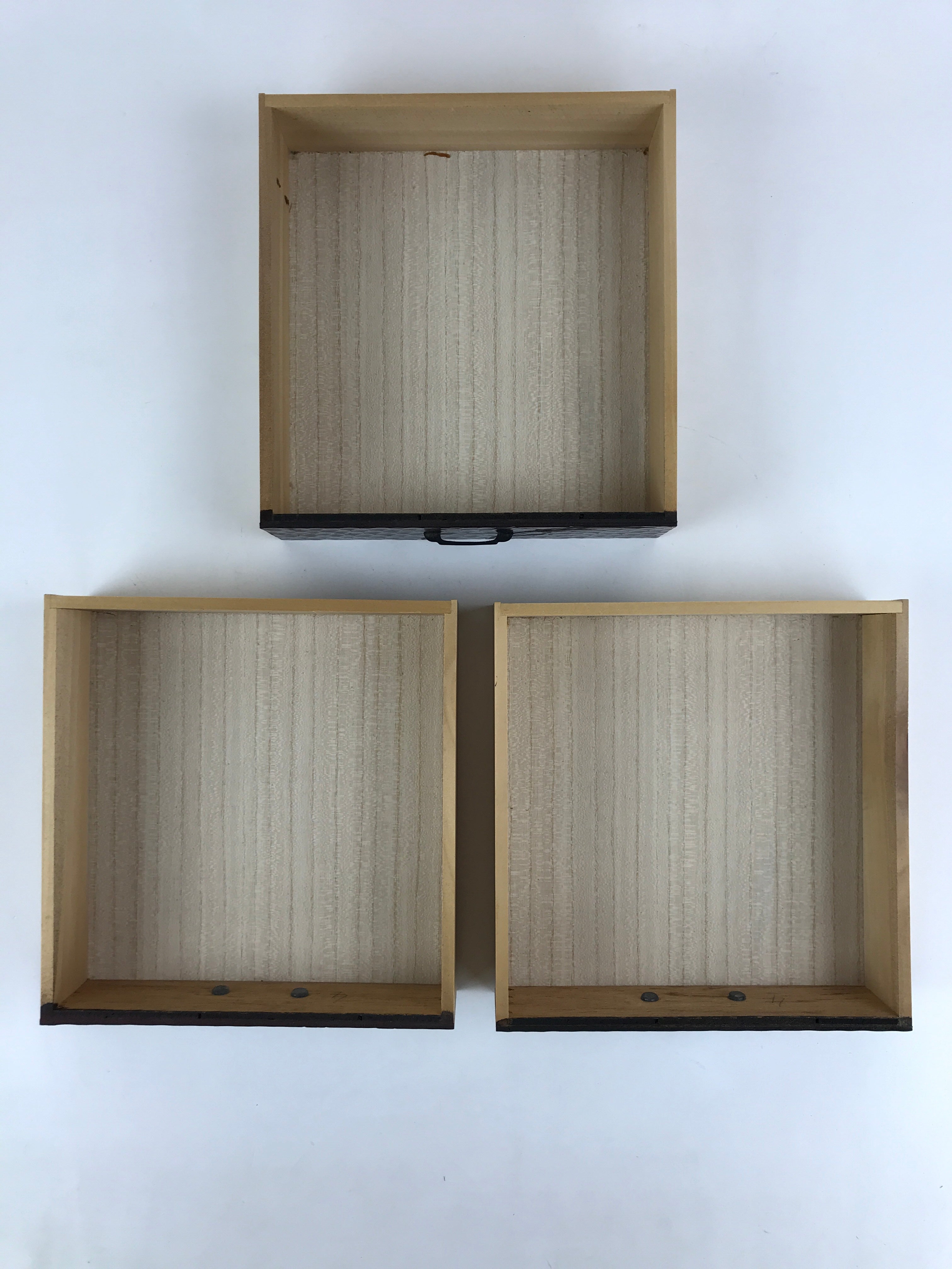 Japanese Lacquered Kamakurabori Wooden Sewing Box Vtg Haribako Tansu T345