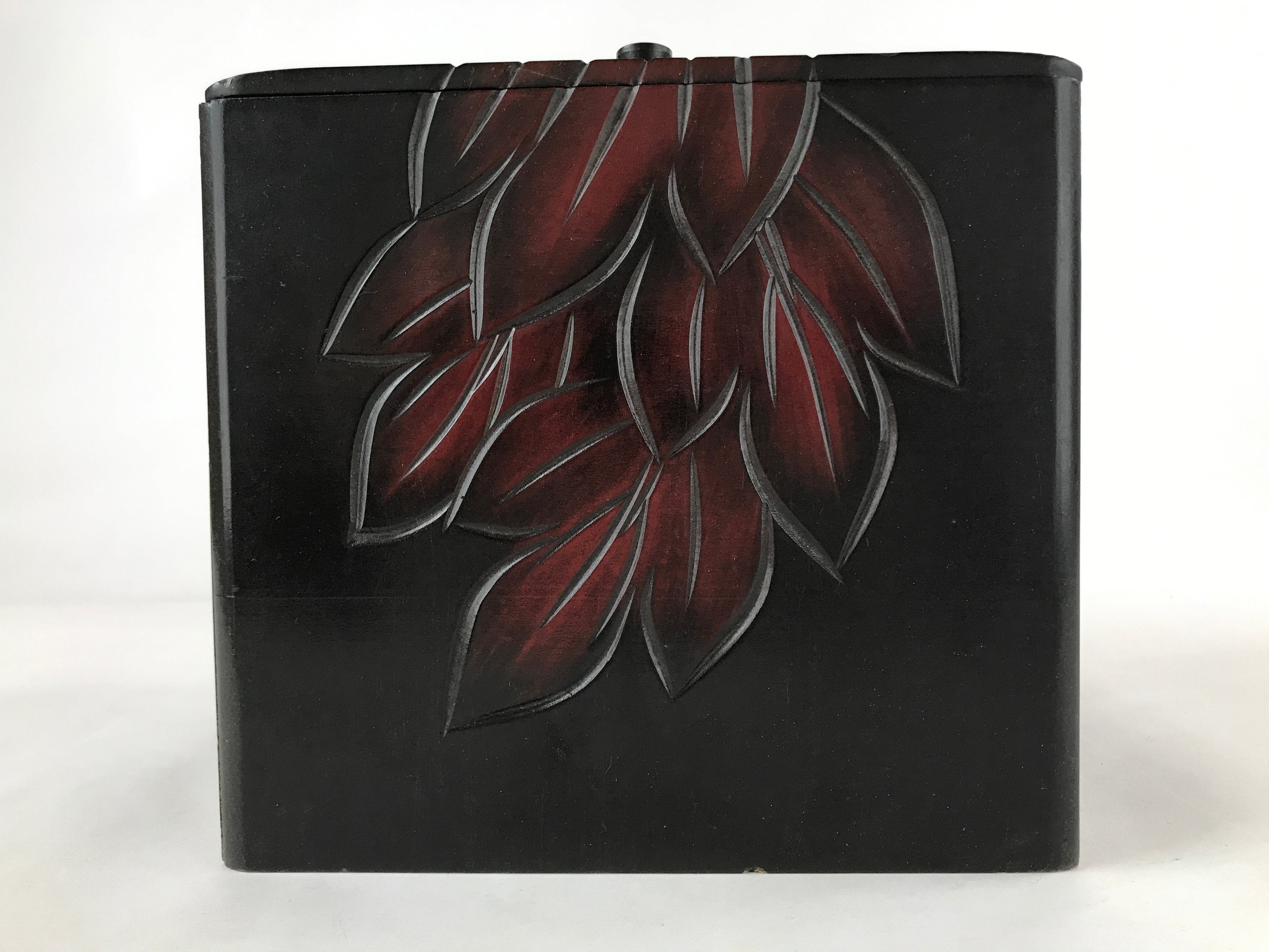 Japanese Lacquered Kamakurabori Wooden Sewing Box Vtg Haribako Tansu T364
