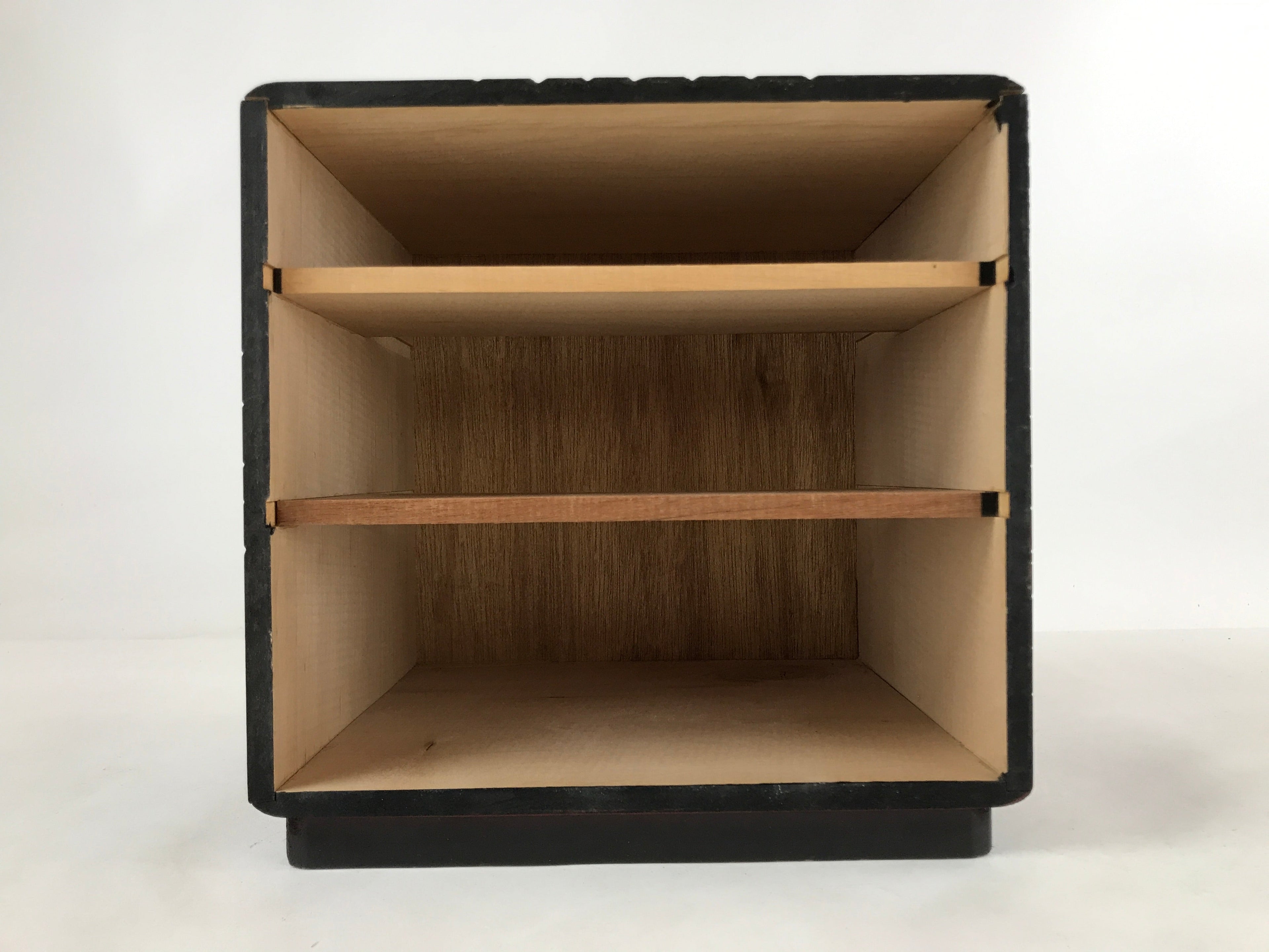 Japanese Lacquered Kamakurabori Wooden Sewing Box Vtg Haribako Tansu T364