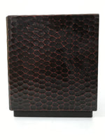 Japanese Lacquered Kamakurabori Wooden Tansu Chest Vtg Haribako Red Black T412