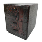 Japanese Lacquered Kamakurabori Wooden Tansu Chest Vtg Haribako Red Black T412