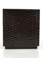 Japanese Lacquered Kamakurabori Wooden Tansu Chest Vtg Haribako Red Black T419