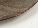Japanese Lacquered Leaf Magnolia Sushi Plate Vtg Sweets Brown Red 5pc Set LWB58