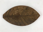 Japanese Lacquered Leaf Magnolia Sushi Plate Vtg Sweets Brown Red 5pc Set LWB58