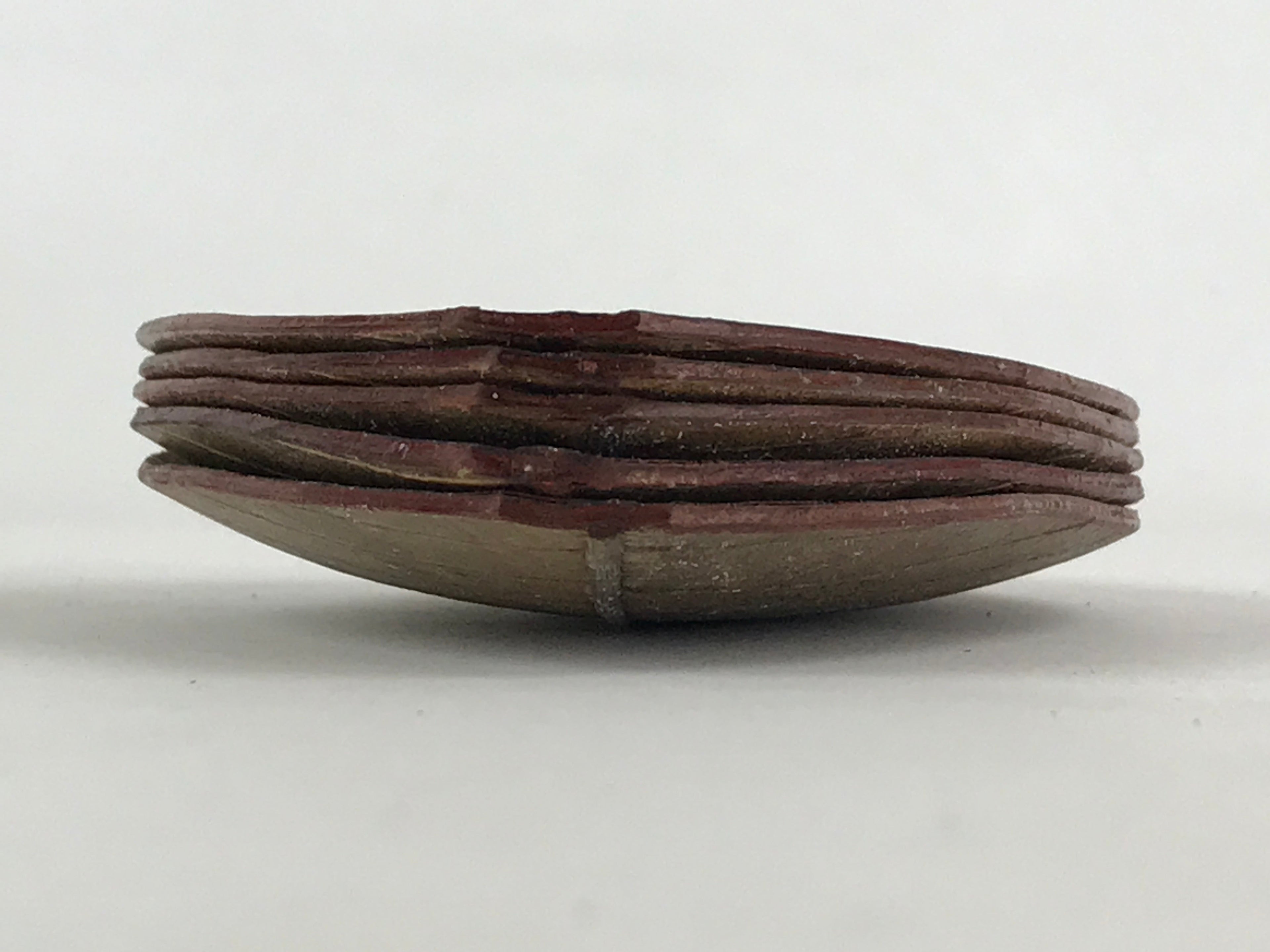 Japanese Lacquered Leaf Magnolia Sushi Plate Vtg Sweets Brown Red 5pc Set LWB58