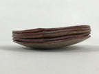 Japanese Lacquered Leaf Magnolia Sushi Plate Vtg Sweets Brown Red 5pc Set LWB58