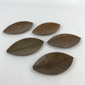 Japanese Lacquered Leaf Magnolia Sushi Plate Vtg Sweets Brown Red 5pc Set LWB58