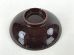 Japanese Lacquered Makie Sake Cup Sakazuki Vtg Guinomi Brown Gold Plants G101