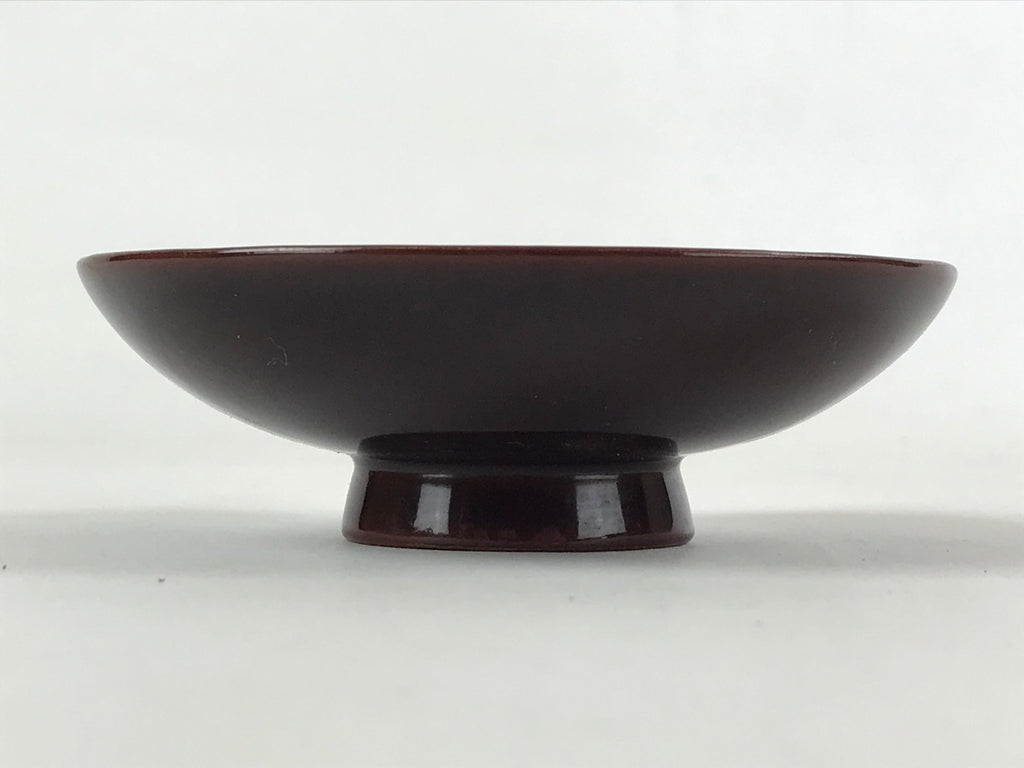 Japanese Lacquered Makie Sake Cup Sakazuki Vtg Guinomi Brown Gold Plants G101