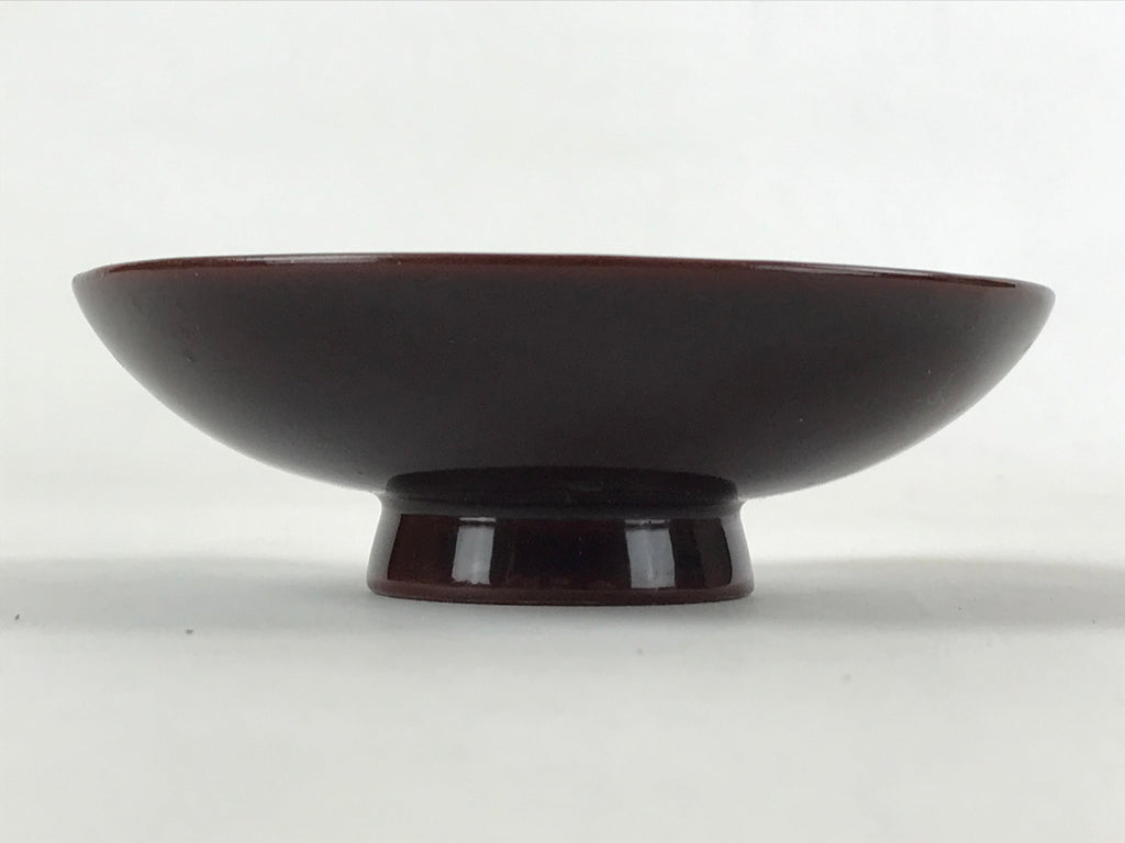 Japanese Lacquered Makie Sake Cup Sakazuki Vtg Guinomi Brown Gold Plants G101