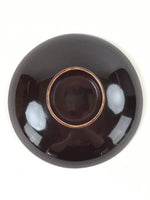 Japanese Lacquered Makie Sake Cup Sakazuki Vtg Guinomi Brown Gold Plants G102