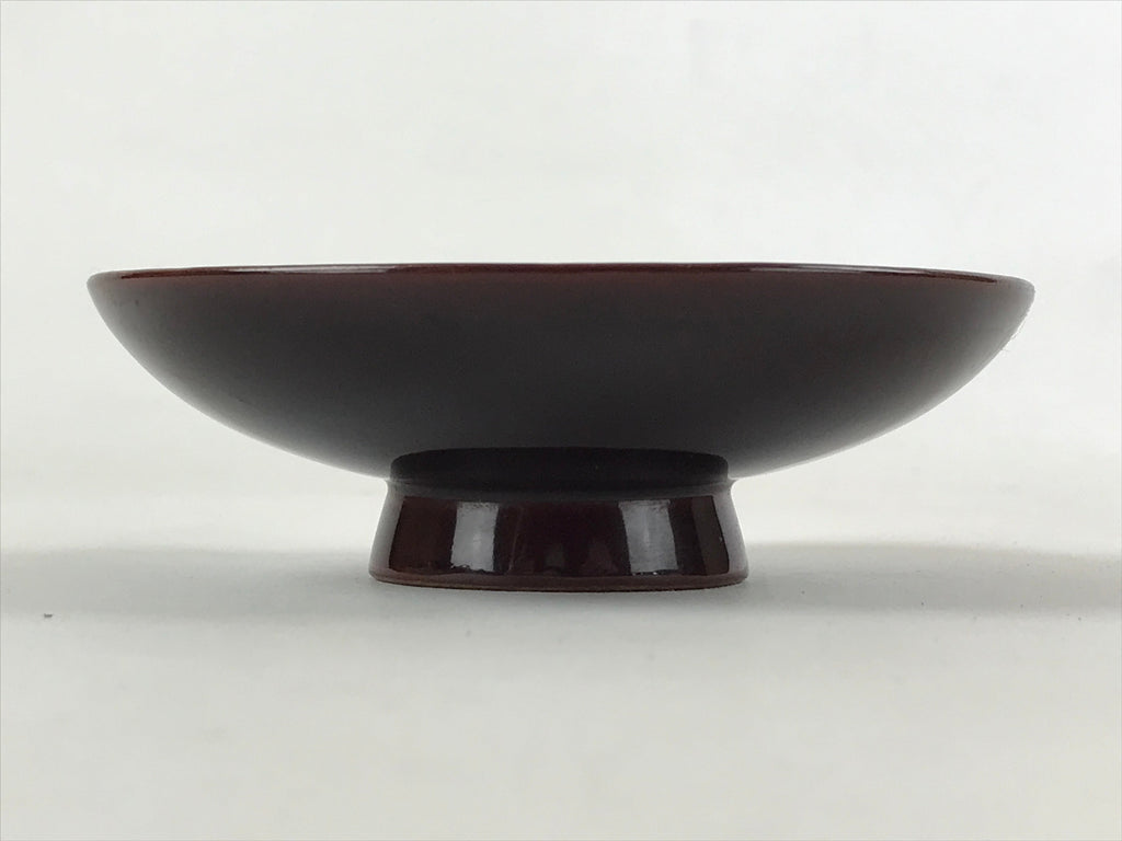 Japanese Lacquered Makie Sake Cup Sakazuki Vtg Guinomi Brown Gold Plants G102