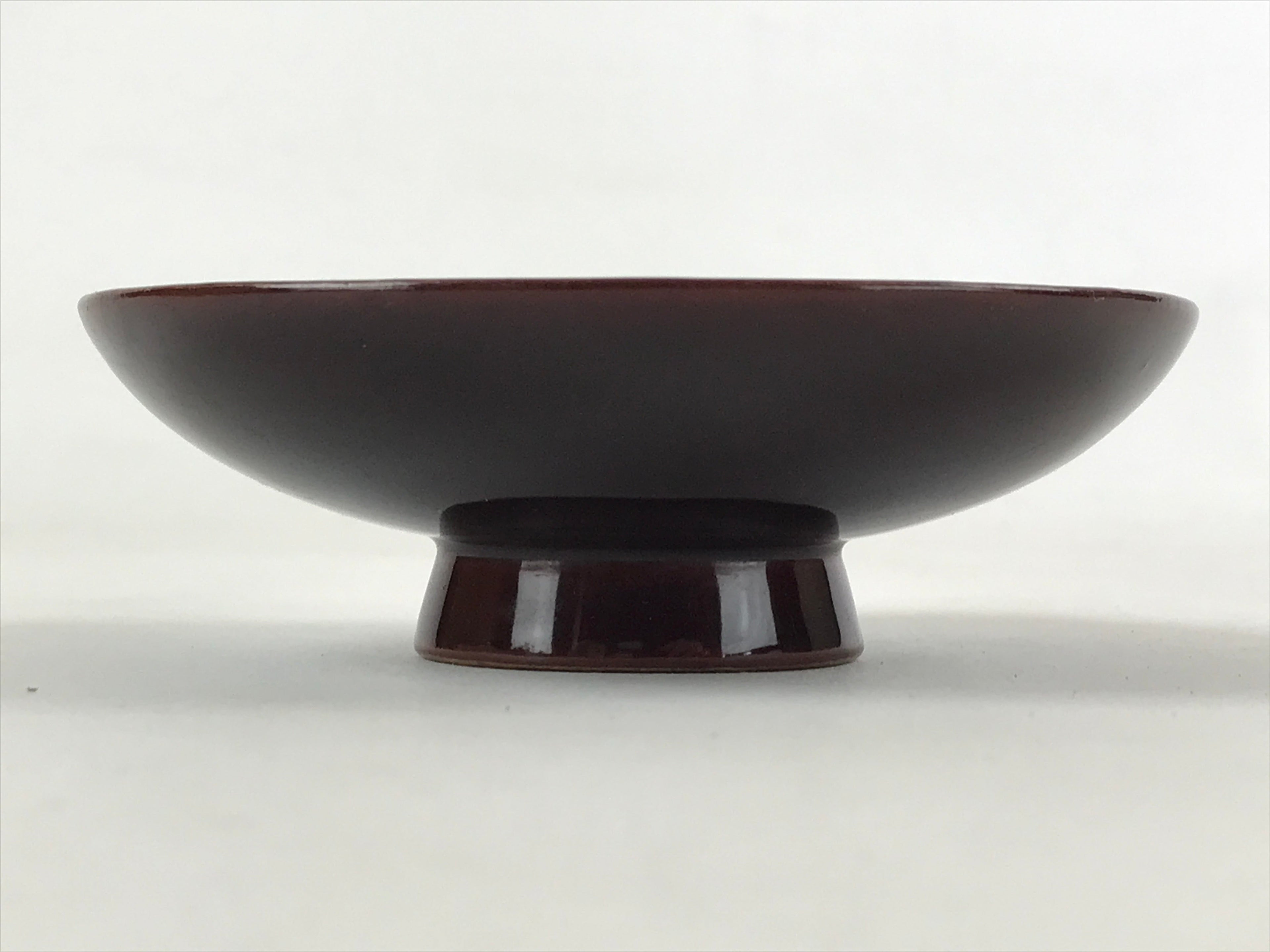 Japanese Lacquered Makie Sake Cup Sakazuki Vtg Guinomi Brown Gold Plants G102