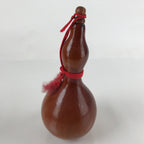 Japanese Lacquered Natural Hyotan Gourd Vtg Sake Bottle Lucky Charm Lidded G260