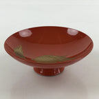Japanese Lacquered Sake Cup Sakazuki Red Vtg 3 Gold Turtles Guinomi Ochoko G84