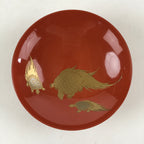 Japanese Lacquered Sake Cup Sakazuki Red Vtg 3 Gold Turtles Guinomi Ochoko G84