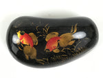 Japanese Lacquered Stone Paperweight Vtg Okimono Decor Goldfish Kingyo JK904