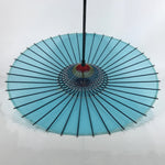 Japanese Lacquered Umbrella Parasol Vtg Wagasa Maigasa Geisha Fabric Blue JK768