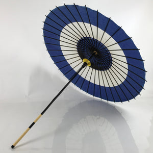 Japanese Lacquered Umbrella Parasol Vtg Wagasa Maigasa Geisha Paper Blue JK764