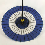 Japanese Lacquered Umbrella Parasol Vtg Wagasa Maigasa Geisha Paper Blue JK764