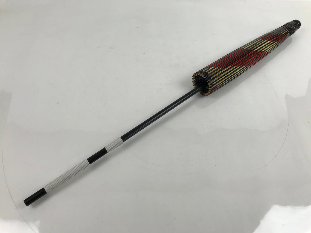 Japanese Lacquered Umbrella Parasol Vtg Wagasa Maigasa Geisha Paper Red JK746
