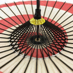 Japanese Lacquered Umbrella Parasol Vtg Wagasa Maigasa Geisha Paper Red JK765