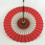 Japanese Lacquered Umbrella Parasol Vtg Wagasa Maigasa Geisha Paper Red JK779