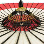 Japanese Lacquered Umbrella Parasol Vtg Wagasa Maigasa Geisha Paper Red JK779