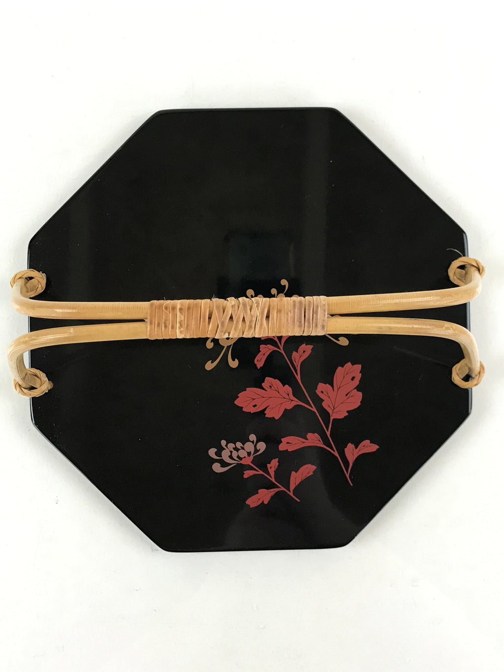 Japanese Lacquered Wajima-Nuri Kaiseki-Bon Tray Kashiki Makie Chrysanthemum PX68