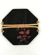 Japanese Lacquered Wajima-Nuri Kaiseki-Bon Tray Kashiki Makie Chrysanthemum PX68