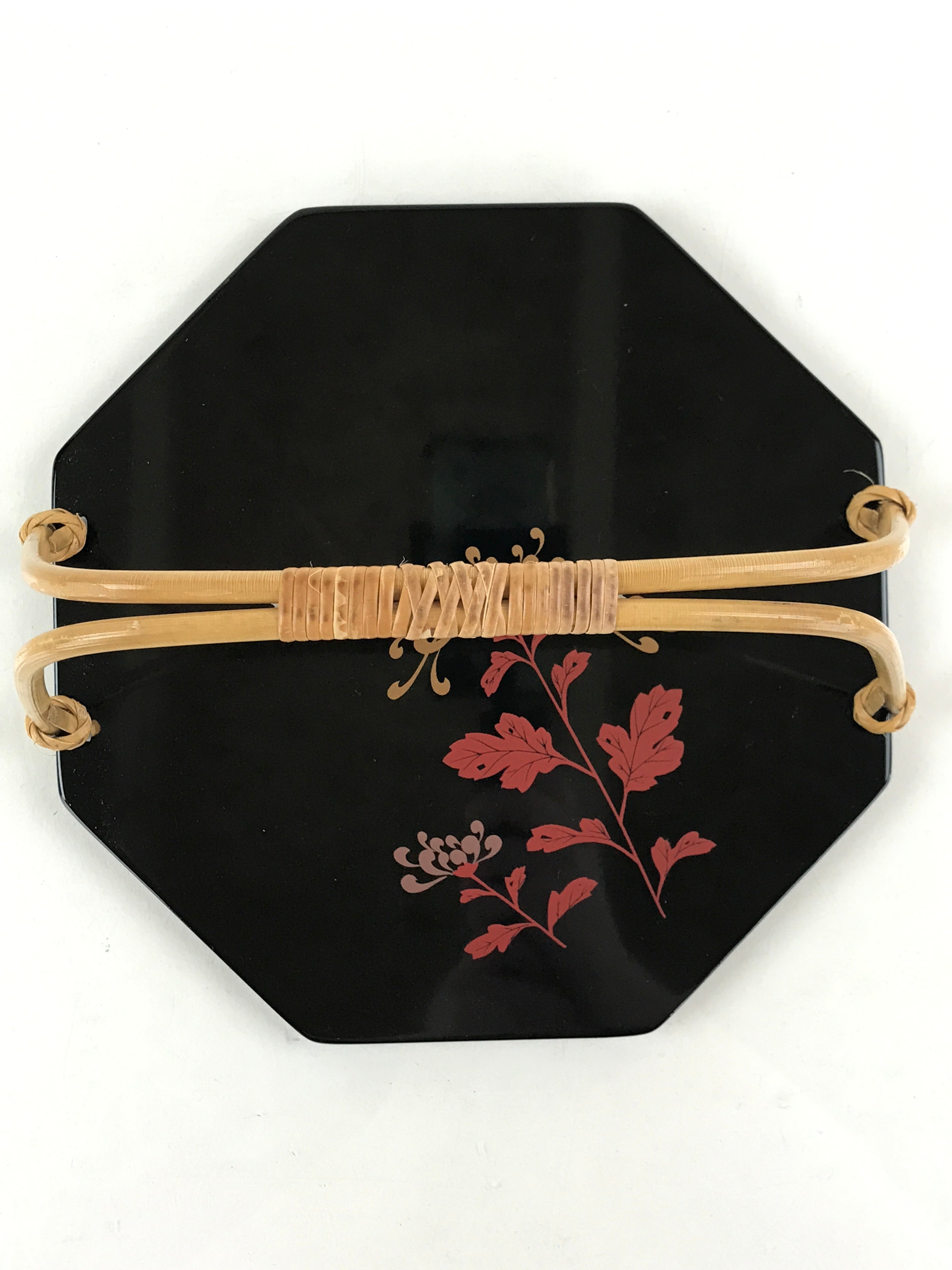 Japanese Lacquered Wajima-Nuri Kaiseki-Bon Tray Kashiki Makie Chrysanthemum PX68