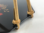 Japanese Lacquered Wajima-Nuri Kaiseki-Bon Tray Kashiki Makie Chrysanthemum PX68