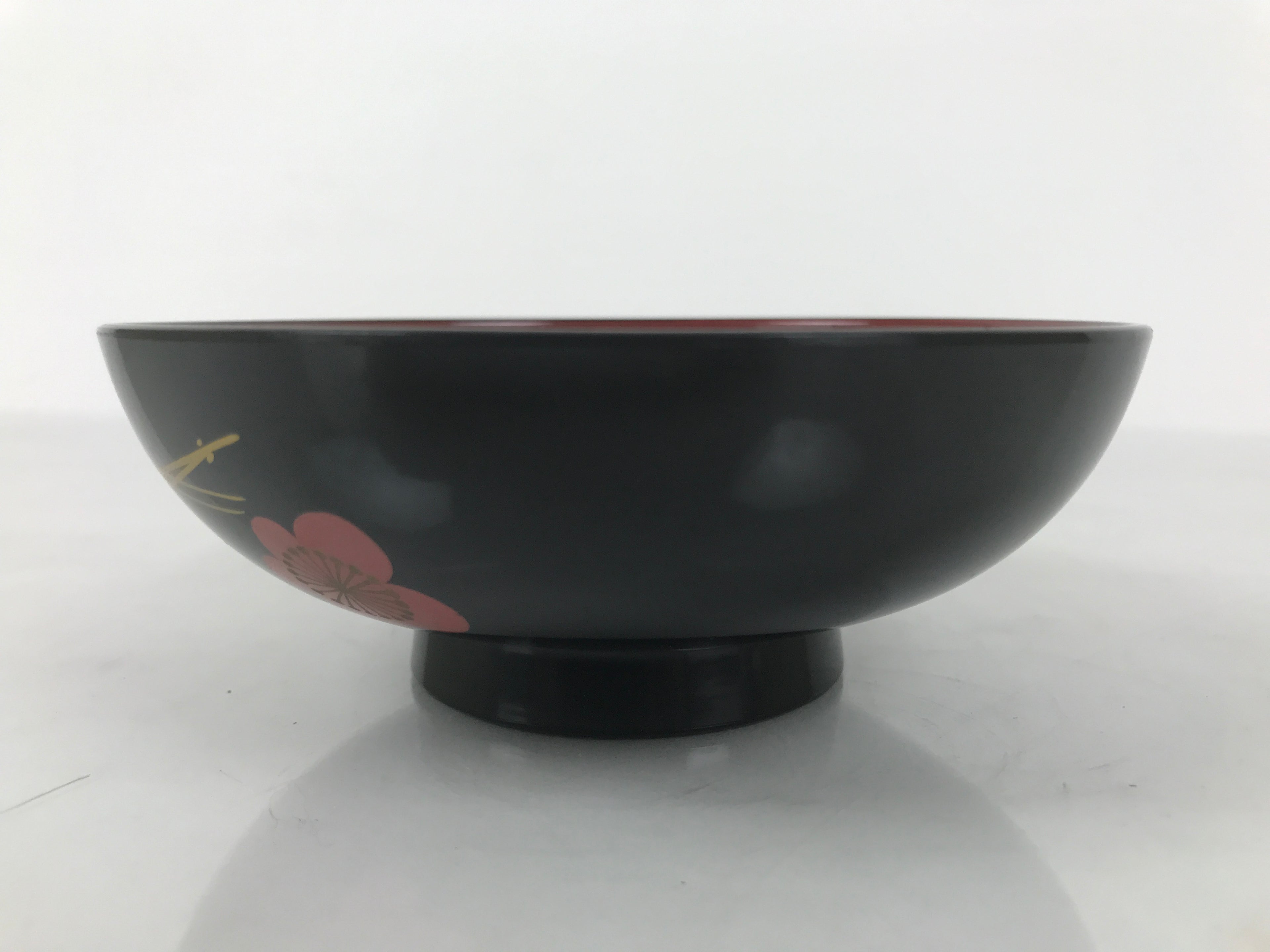 Japanese Lacquered Wood Bowl Nimonowan Vtg Makie Pine Needle Plum Blossom LB167