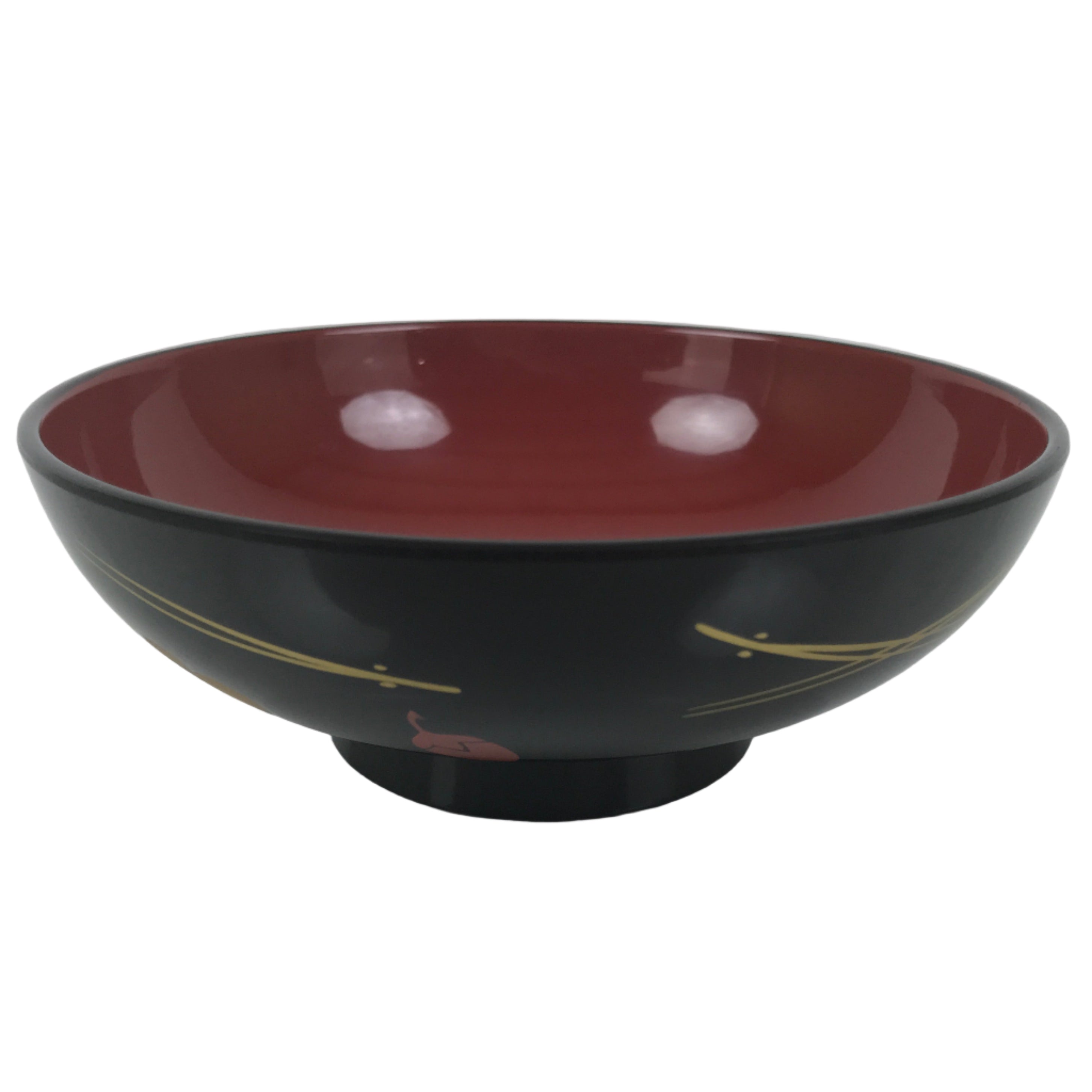 Japanese Lacquered Wood Bowl Nimonowan Vtg Makie Pine Needle Plum Blossom LB167