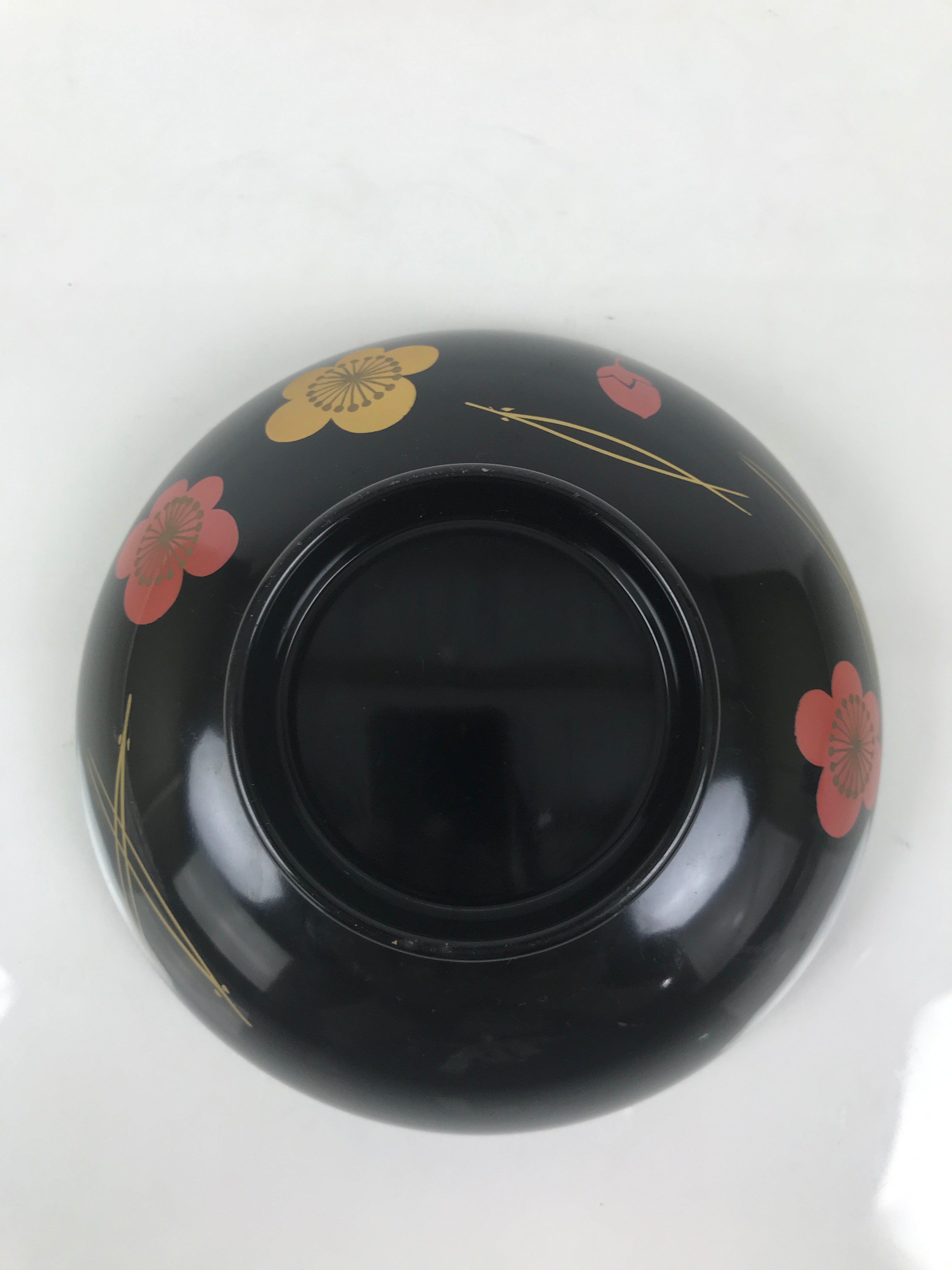 Japanese Lacquered Wood Bowl Nimonowan Vtg Makie Pine Needle Plum Blossom LB168