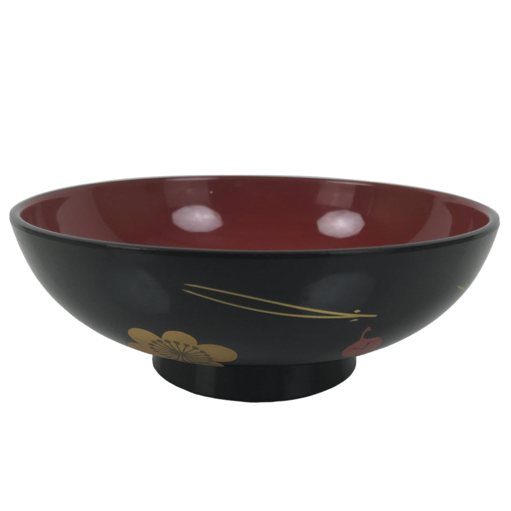 Japanese Lacquered Wood Bowl Nimonowan Vtg Makie Pine Needle Plum Blossom LB168