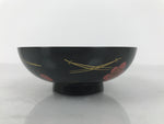 Japanese Lacquered Wood Bowl Nimonowan Vtg Makie Pine Needle Plum Blossom LB169