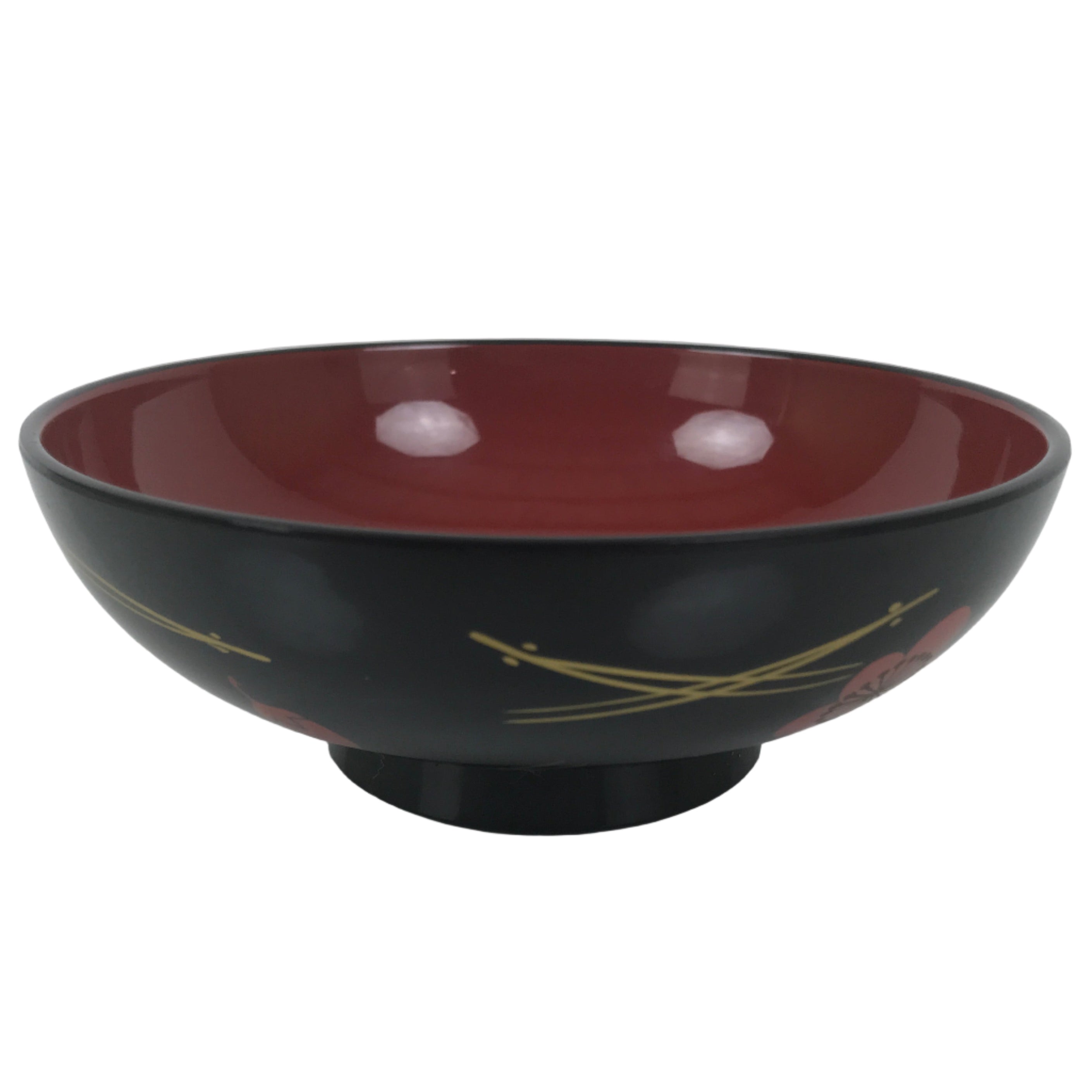Japanese Lacquered Wood Bowl Nimonowan Vtg Makie Pine Needle Plum Blossom LB169