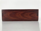 Japanese Lacquered Wood Box Vtg Square Bento Box Dark Brown L256
