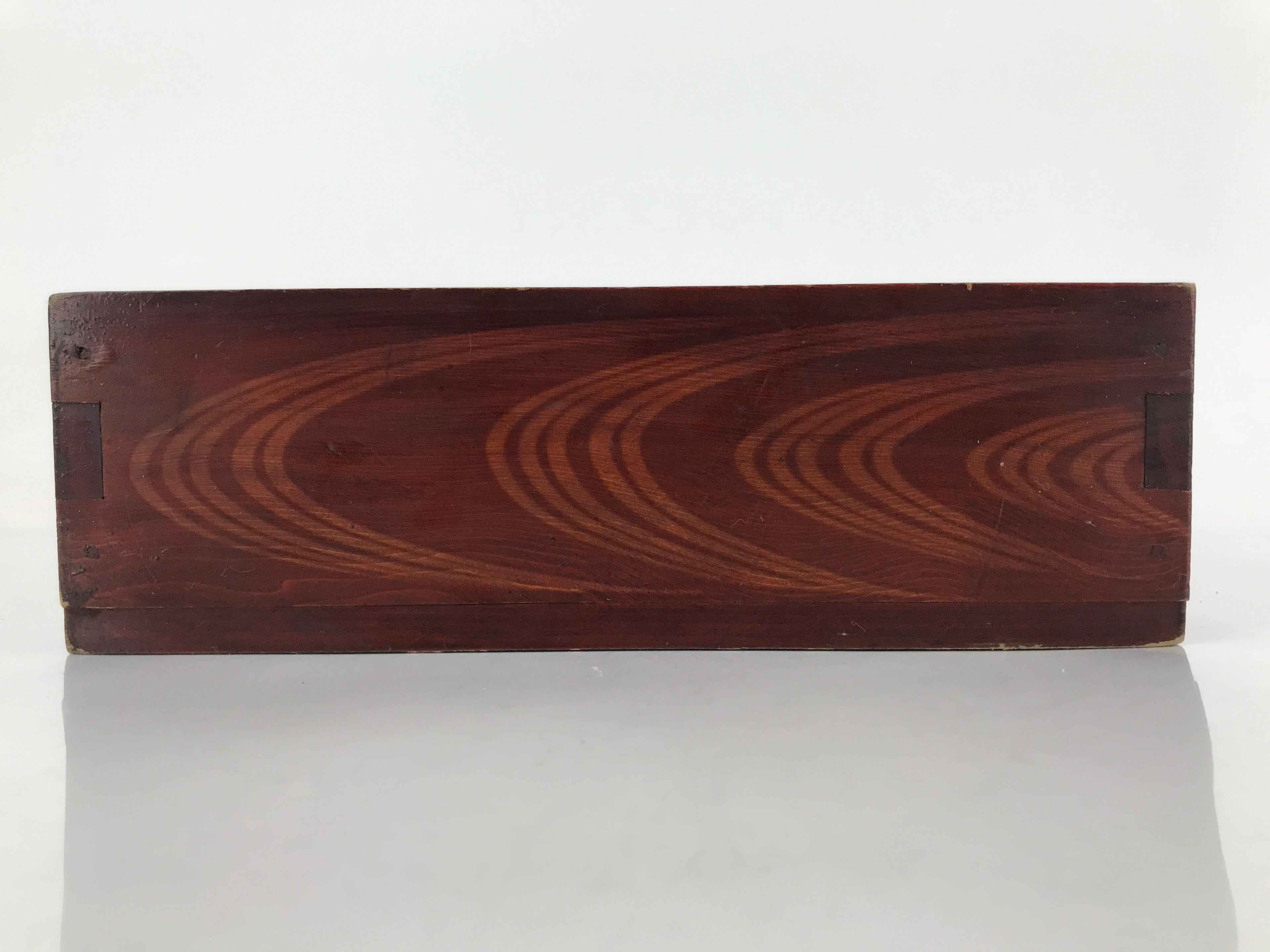 Japanese Lacquered Wood Box Vtg Square Bento Box Dark Brown L256