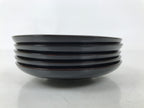 Japanese Lacquered Wood Drink Saucer Chataku Coaster 5pc Black Butterfly L536