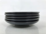 Japanese Lacquered Wood Drink Saucer Chataku Coaster 5pc Black Butterfly L536