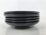Japanese Lacquered Wood Drink Saucer Chataku Coaster 5pc Black Butterfly L536